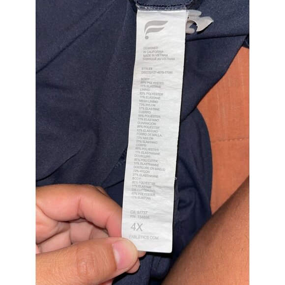 Fabletics Sleeveless Navy Blue Racerback Mini Dress With V-Neckline & Draped Wom - Picture 7 of 10